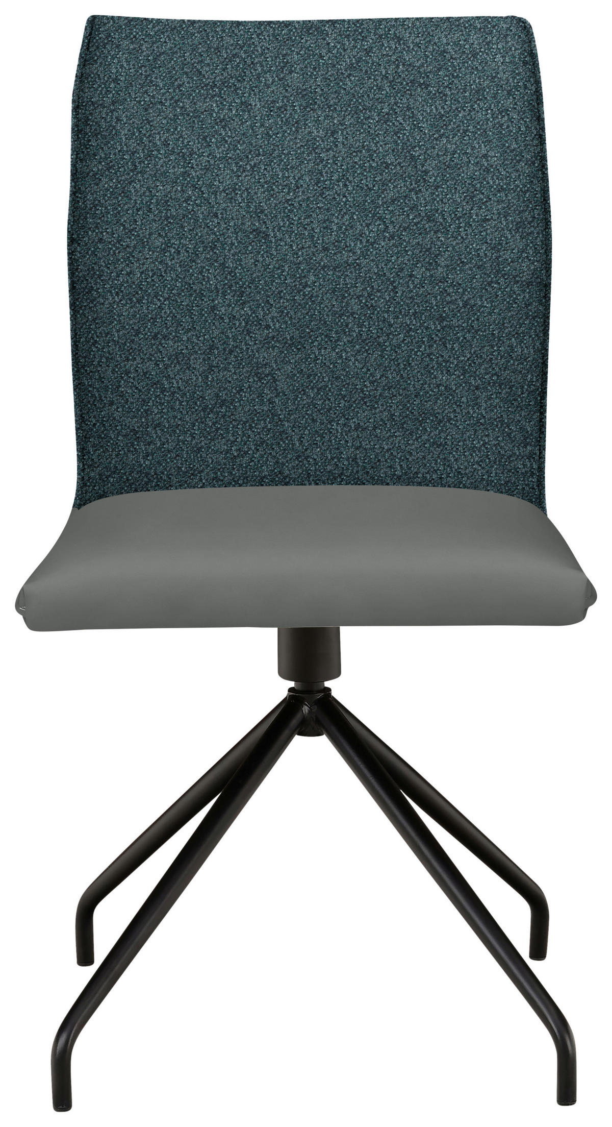 STUHL  in Stahl Webstoff, Mikrofaser Metall, Textil  - Graublau/Schwarz, Design, Textil/Metall (49/91/60cm) - Moderano