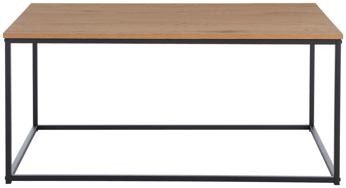 COUCHTISCH in Metall, Holzwerkstoff 100/60/45 cm  - Eichefarben/Schwarz, Konventionell, Holzwerkstoff/Metall (100/60/45cm) - MID.YOU