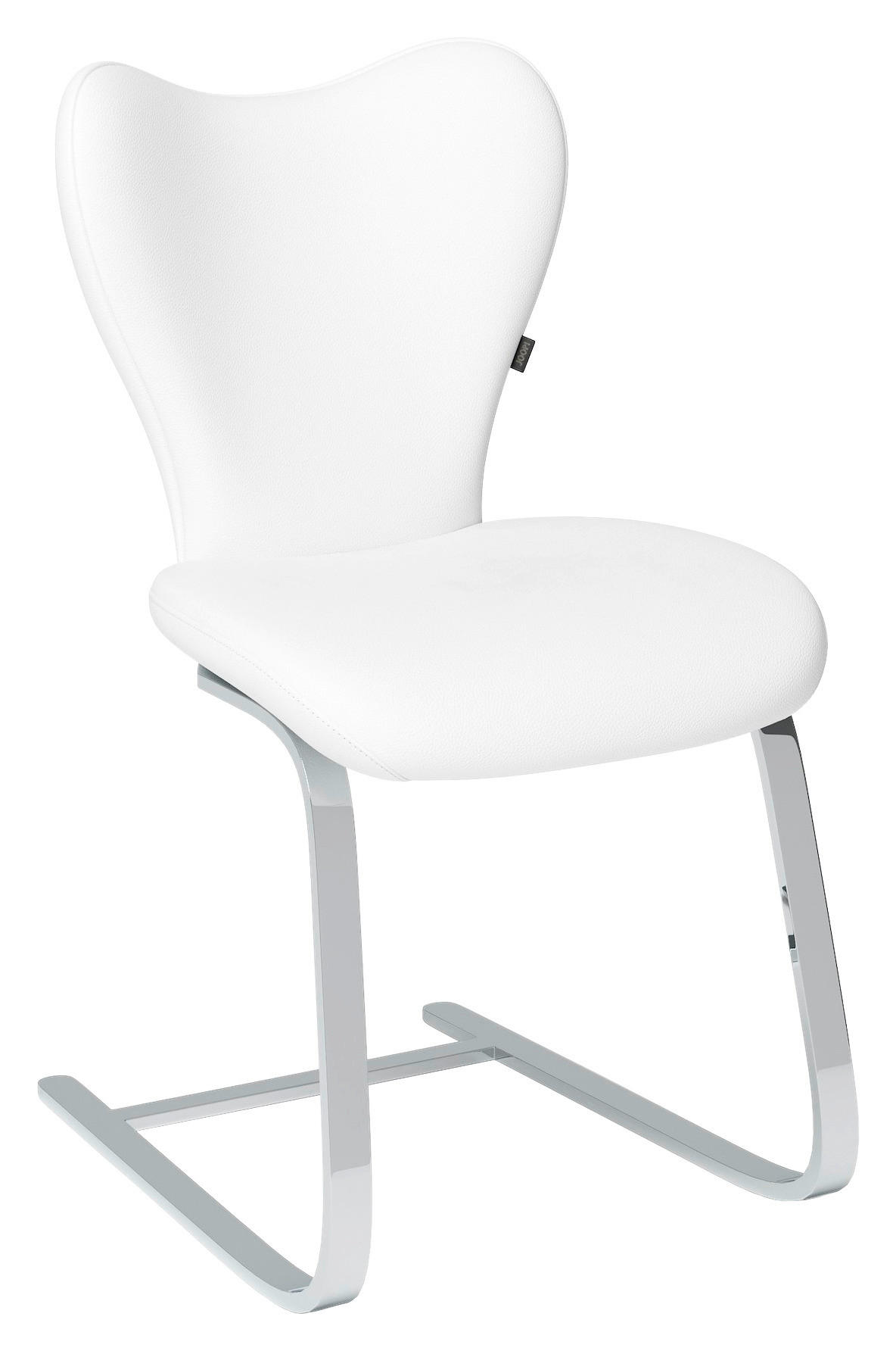 SCHWINGSTUHL  in Echtleder pigmentiert  - Chromfarben/Weiß, Design, Leder/Metall (49/89/61cm) - Joop!