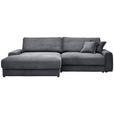 ECKSOFA in Cord Graphitfarben  180/300 cm  - Schwarz/Graphitfarben, MODERN, Kunststoff/Textil (180/300cm) - Carryhome