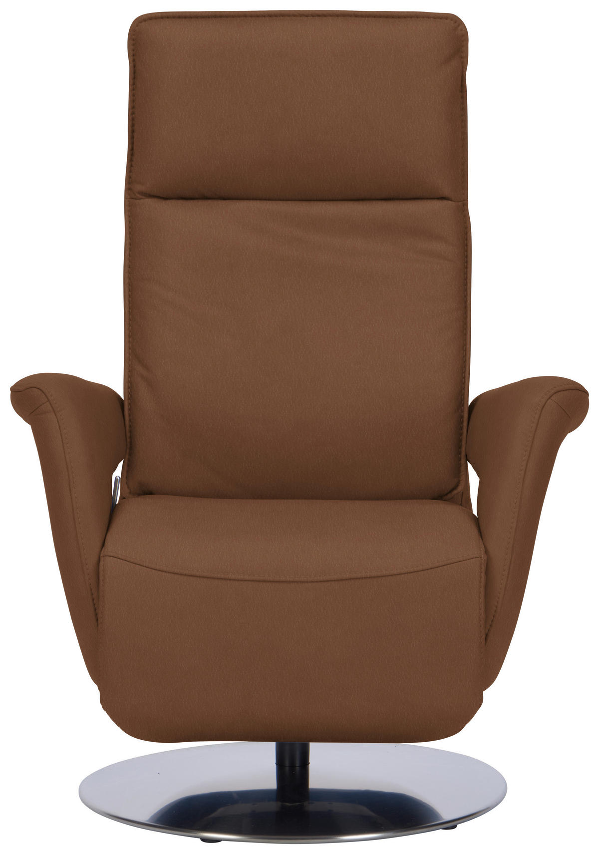 RELAXSESSEL in Leder Braun  - Edelstahlfarben/Braun, Design, Leder/Metall (83/112/87-174cm) - Valdera