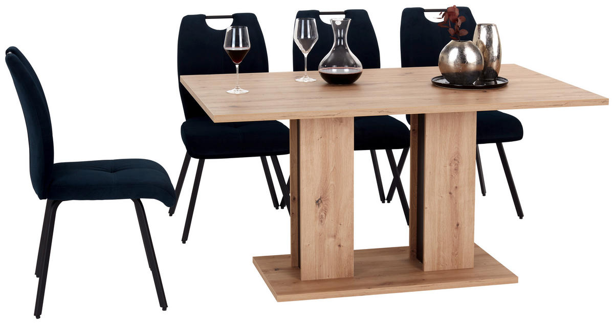 ESSTISCH rechteckig Eiche Artisan  - Schwarz/Eiche Artisan, KONVENTIONELL, Holzwerkstoff (138/74/90cm) - home24