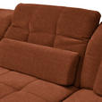 ECKSOFA  in Flachgewebe Rostfarben  341/204 cm  - Rostfarben/Schwarz, Design, Textil/Metall (341/204cm) - Xora