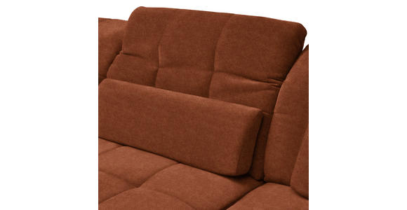 ECKSOFA  in Flachgewebe Rostfarben  341/204 cm  - Rostfarben/Schwarz, Design, Textil/Metall (341/204cm) - Xora