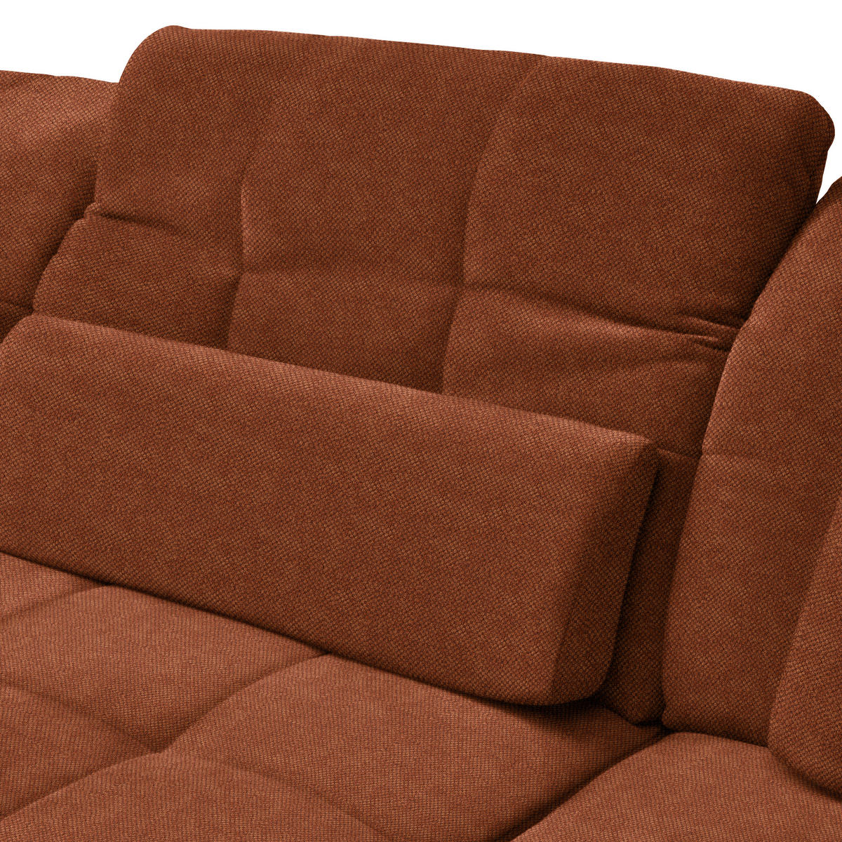 ECKSOFA  in Flachgewebe Rostfarben  341/204 cm  - Rostfarben/Schwarz, Design, Textil/Metall (341/204cm) - Xora