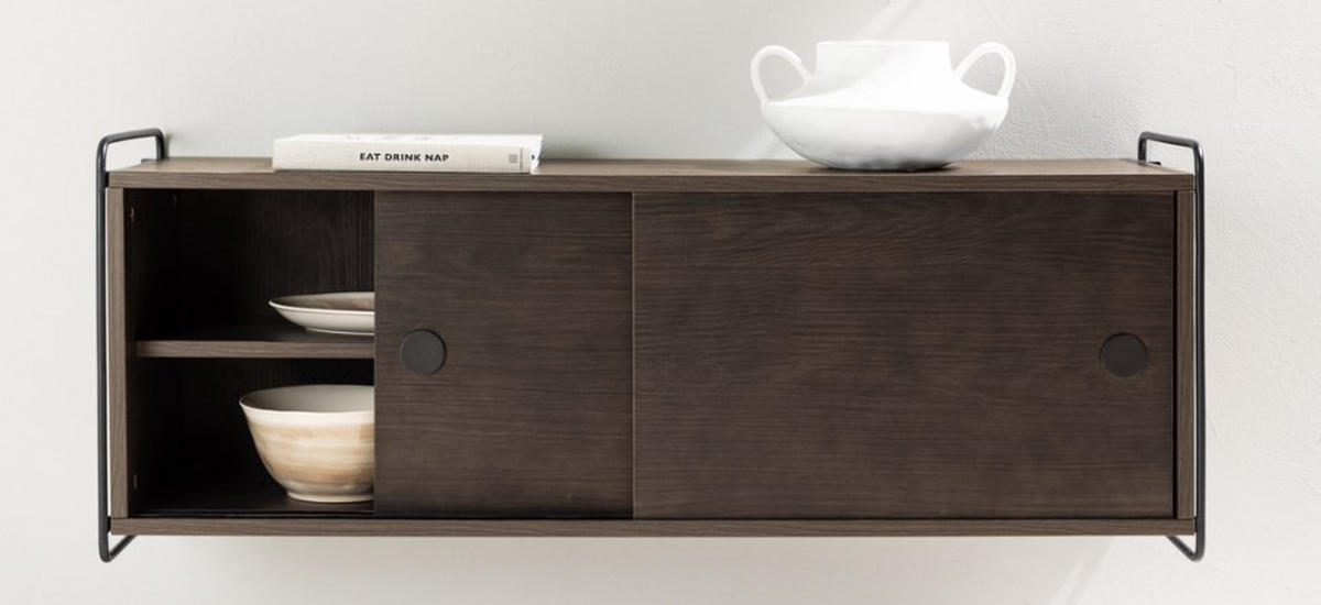 VÄGGHÄNGD MODUL mörkbrun, svart  122/48/35 cm  - svart/mörkbrun, Design, metall/trämaterial (122/48/35cm) - Niels Andersson