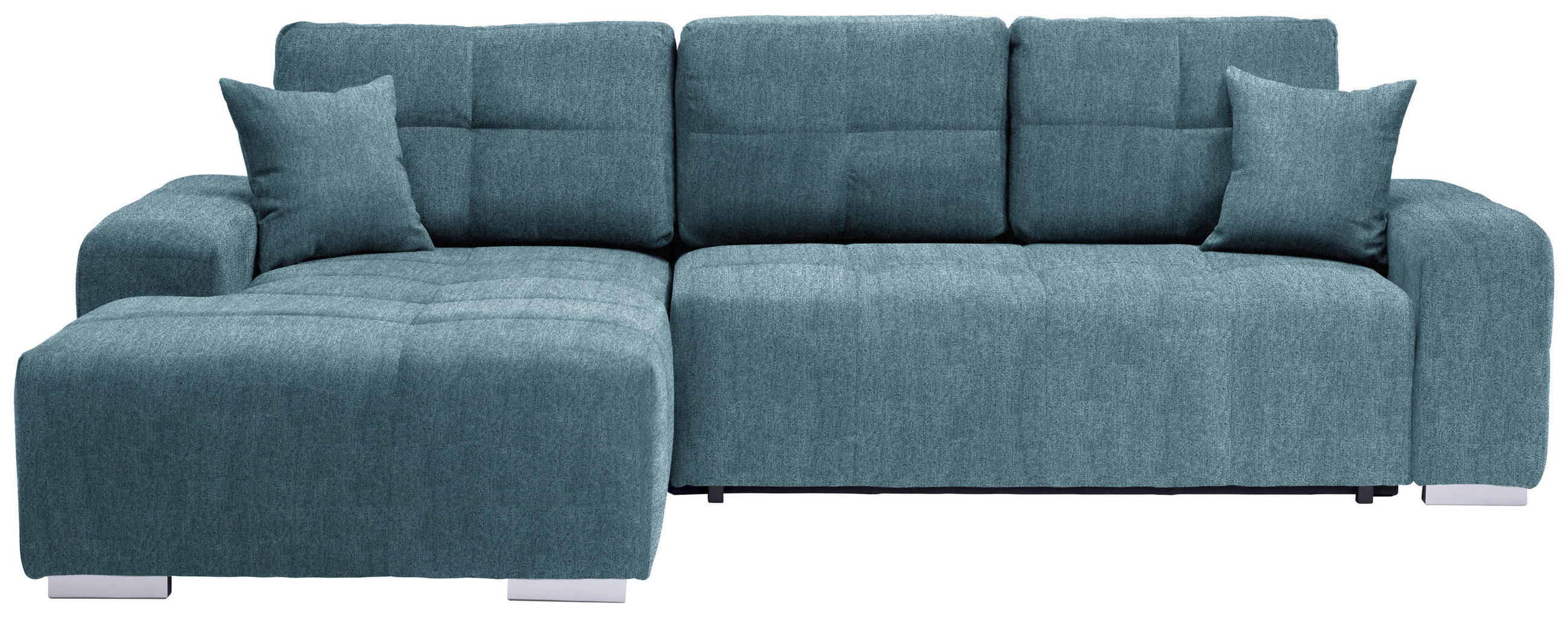 ECKSOFA Webstoff Türkis  - Türkis/Silberfarben, Design, Kunststoff/Textil (194/280cm) - Carryhome