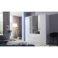 DREHTÜRENSCHRANK  in Weiß  - Weiß, Basics, Glas/Holzwerkstoff (181/197/54cm) - Xora