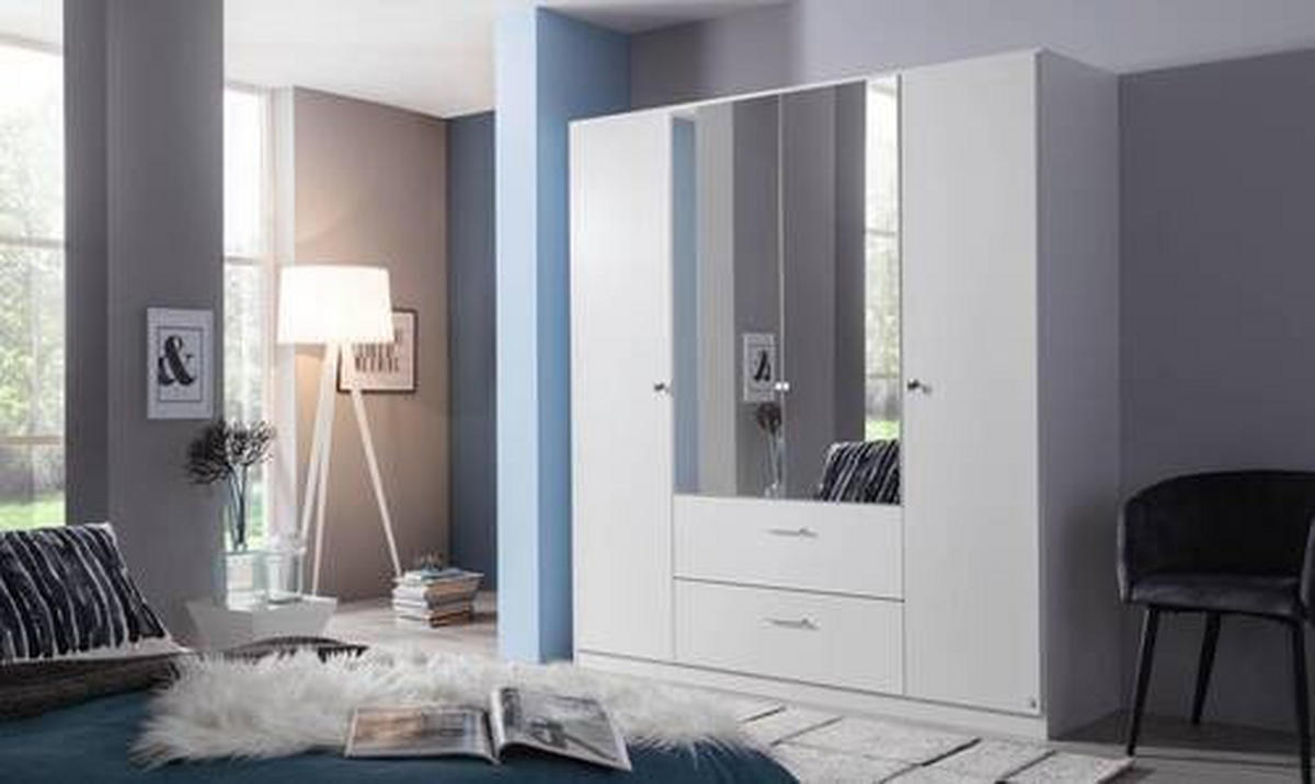 DREHTÜRENSCHRANK in Weiss  - Weiss, Basics, Glas/Holzwerkstoff (181/197/54cm) - Xora