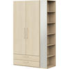 KLEIDERSCHRANK 2-türig Eichefarben  - Edelstahlfarben/Eichefarben, Design, Holzwerkstoff/Metall (126,3/213,6/59,3cm) - Cantus