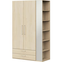 KLEIDERSCHRANK  in Eichefarben  - Edelstahlfarben/Eichefarben, Design, Holzwerkstoff/Metall (126,3/213,6/59,3cm) - Cantus