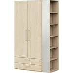 KLEIDERSCHRANK 2-türig Eichefarben  - Edelstahlfarben/Eichefarben, Design, Holzwerkstoff/Metall (126,3/213,6/59,3cm) - Cantus