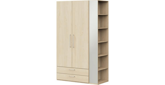 KLEIDERSCHRANK 2-türig Eichefarben  - Edelstahlfarben/Eichefarben, Design, Holzwerkstoff/Metall (126,3/213,6/59,3cm) - Cantus