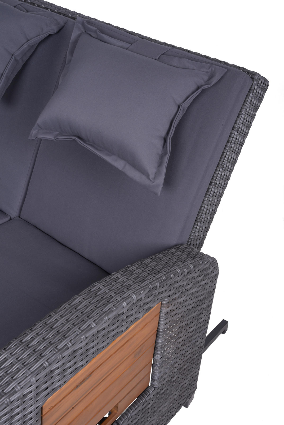 LOUNGEGARNITUR   116/95/118 cm Akazie massiv Stahl  - Dunkelgrau/Anthrazit, Basics, Holz/Kunststoff (116/95/118cm) - Gardenson