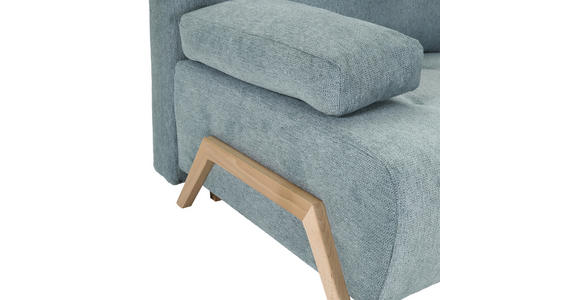 SCHLAFSOFA Flachgewebe Mintgrün Rückenkissen, Armlehnenkissen, Bettkasten, Schlaffunktion, Rücken echt, Liegefläche im Originalstoff  - Buchefarben/Mintgrün, KONVENTIONELL, Holz/Textil (204/75/100cm) - Carryhome