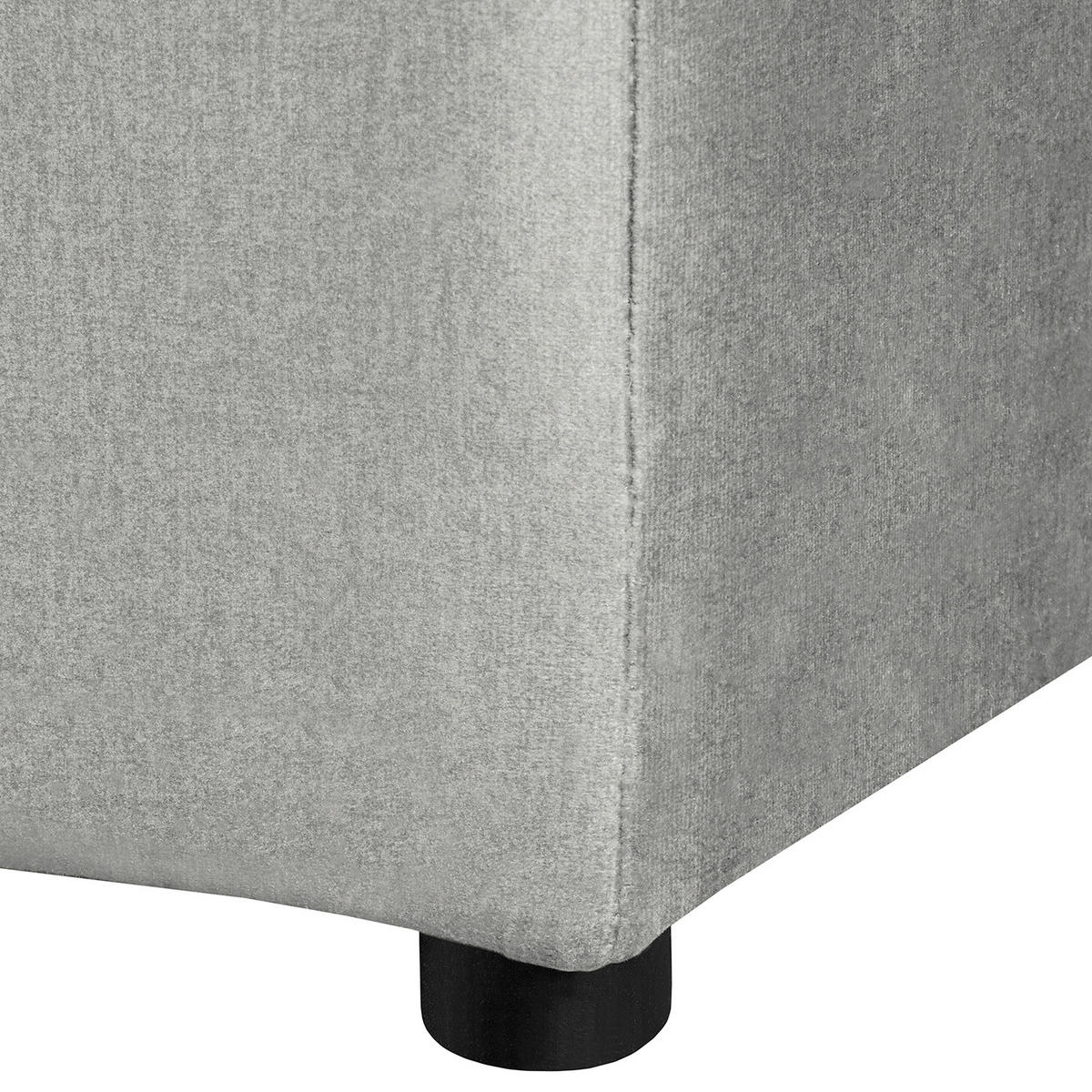 ECKSOFA Velours Hellgrau  - Hellgrau/Schwarz, Design, Kunststoff/Textil (284/243cm) - P & B