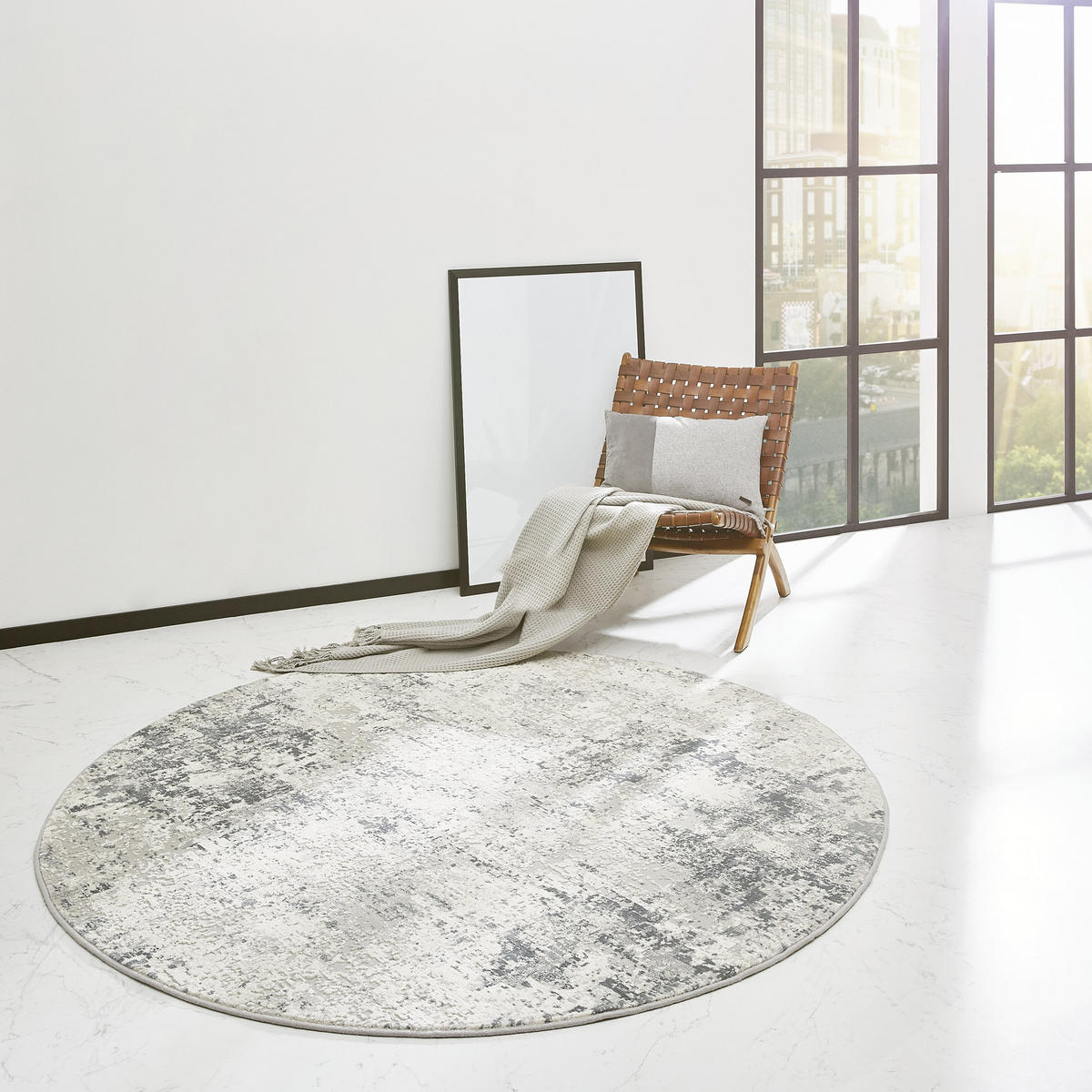 WEBTEPPICH 200 cm Palau Grau, Weiß  - Weiß/Grau, Design, Textil (200cm)