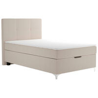 BOX-ÁGY 120/200 cm  bézs  - bézs/ezüstszínű, Basics, műanyag/textil (120/200cm) - Cantus