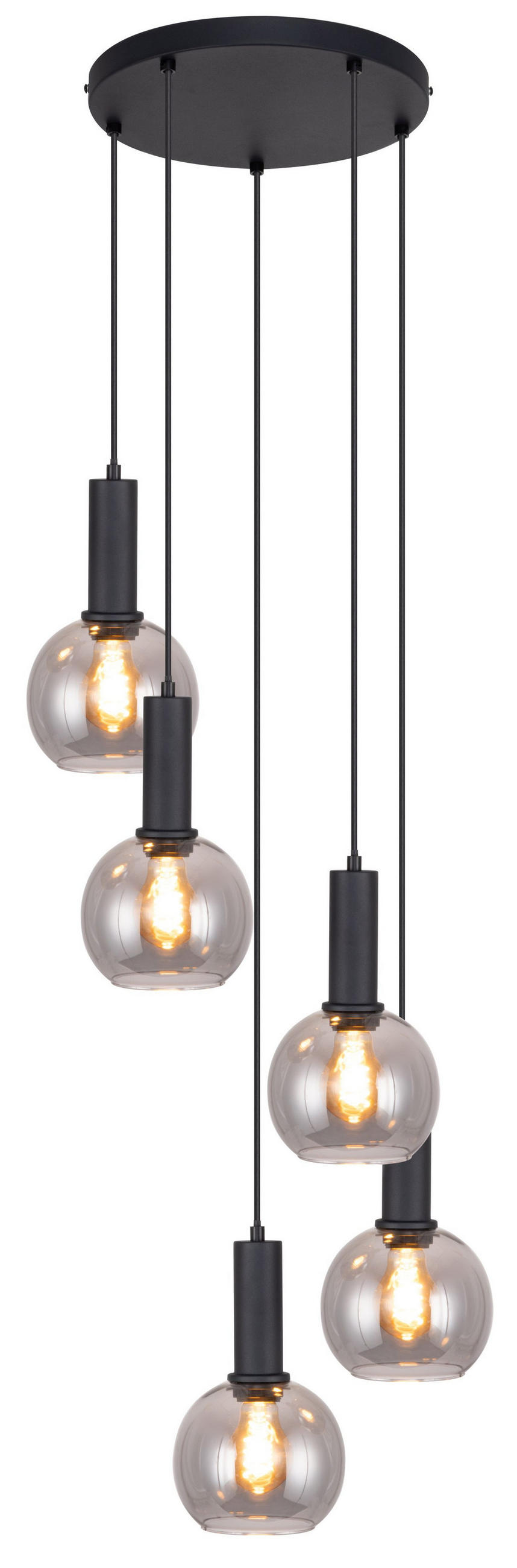 LUSTER  42/120 cm      - crna, Trendi, staklo/metal (42/120cm) - Novel