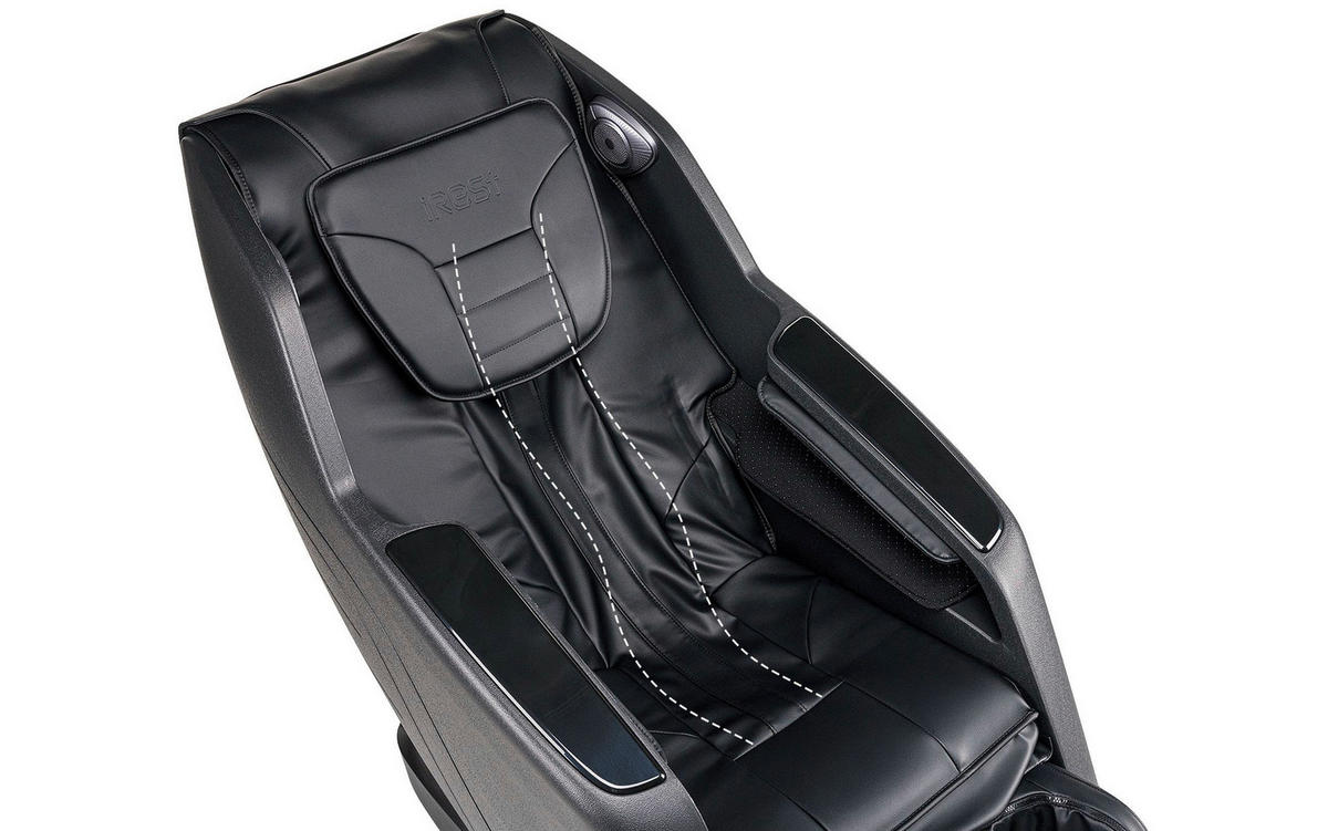 MASSAGESESSEL  mit Lederlook Schwarz integrierte Lautsprecher, Relaxfunktion, Liegefunktion, Netzbetrieb, Massagefunktion, Herz-Waage-Funktion, abwischbar, Bluetooth-Lautsprecher, Rückenlehne in S-Form  - Schwarz, KONVENTIONELL, Kunststoff/Textil (76/115/155-168cm) - Welnova