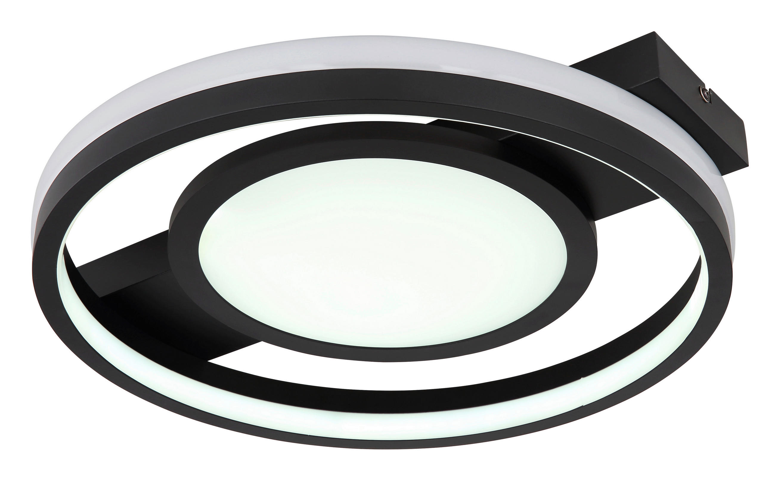 DECKENLEUCHTE 40 W    43/40/6,8 cm  - Weiss/Opal, Trend, Kunststoff/Metall (43/40/6,8cm) - Globo