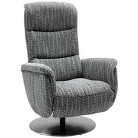 RELAXSESSEL Flachgewebe Relaxfunktion, Kopfteilverstellung, Fußteilverstellung, Rücken echt    - Edelstahlfarben/Schwarz, Design, Textil/Metall (71/112/83cm) - Dieter Knoll