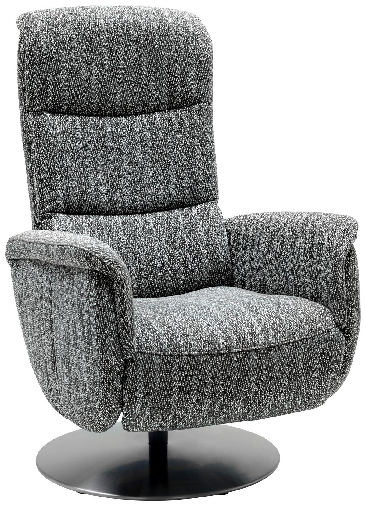 RELAXSESSEL Flachgewebe Relaxfunktion, Kopfteilverstellung, Fußteilverstellung, Rücken echt    - Edelstahlfarben/Schwarz, Design, Textil/Metall (71/112/83cm) - Dieter Knoll