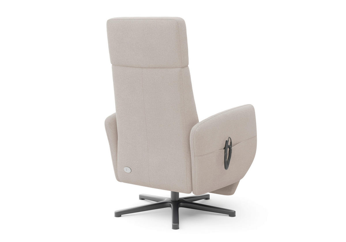 RELAXSESSEL Flachgewebe Aufstehhilfe    - Greige/Schwarz, KONVENTIONELL, Textil/Metall (71/110/82cm) - Sit & More