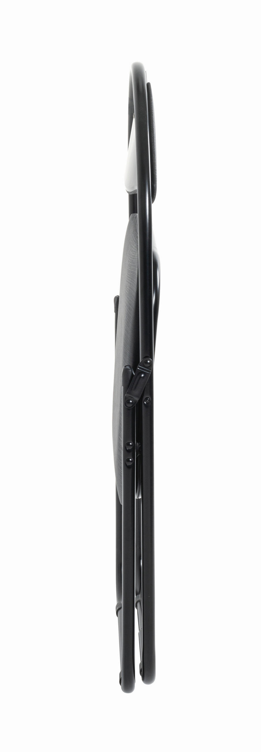KLAPPSTUHL Lederlook Schwarz  - Schwarz, Design, Textil/Metall (44/80/47cm)