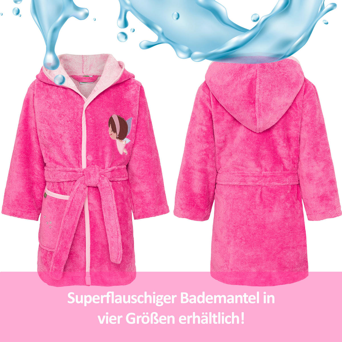 KINDERBADEMANTEL ELFE 86/92  - Pink, Basics, Textil (86/92null)