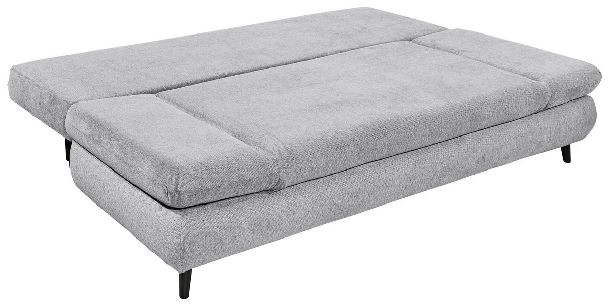 SCHLAFSOFA in Mikrofaser Hellgrau  - Hellgrau/Schwarz, Konventionell, Holzwerkstoff/Kunststoff (212/88/101cm) - MID.YOU
