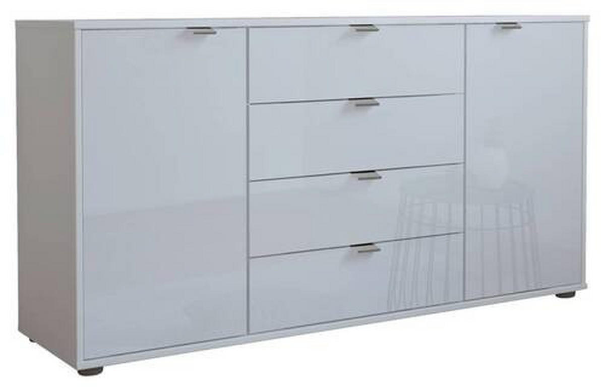 SIDEBOARD  in 140/70/43 cm  - Chromfarben/Schwarz, KONVENTIONELL, Glas/Holzwerkstoff (140/70/43cm) - Dieter Knoll