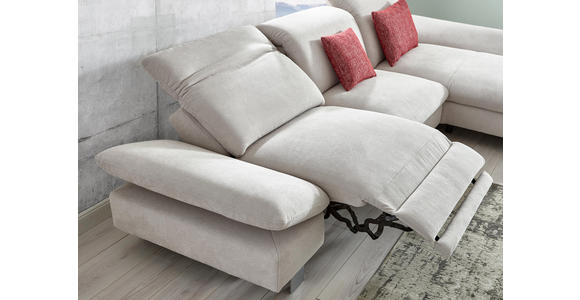 WOHNLANDSCHAFT Hellgrau - Chromfarben/Hellgrau, KONVENTIONELL, Textil (314/170cm) - Voleo