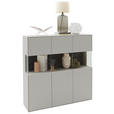 HIGHBOARD Hellgrau  121,9/121,5/45,2 cm  - Hellgrau/Schwarz, Design, Glas/Keramik (121,9/121,5/45,2cm) - Dieter Knoll