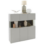 HIGHBOARD Hellgrau  121,9/121,5/45,2 cm  - Hellgrau/Schwarz, Design, Glas/Keramik (121,9/121,5/45,2cm) - Dieter Knoll