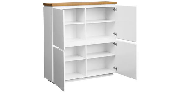 HIGHBOARD , 120/120/41,5 cm,  - Eichefarben/Weiß, KONVENTIONELL, Holz/Holzwerkstoff (120/120/41,5cm) - Novel