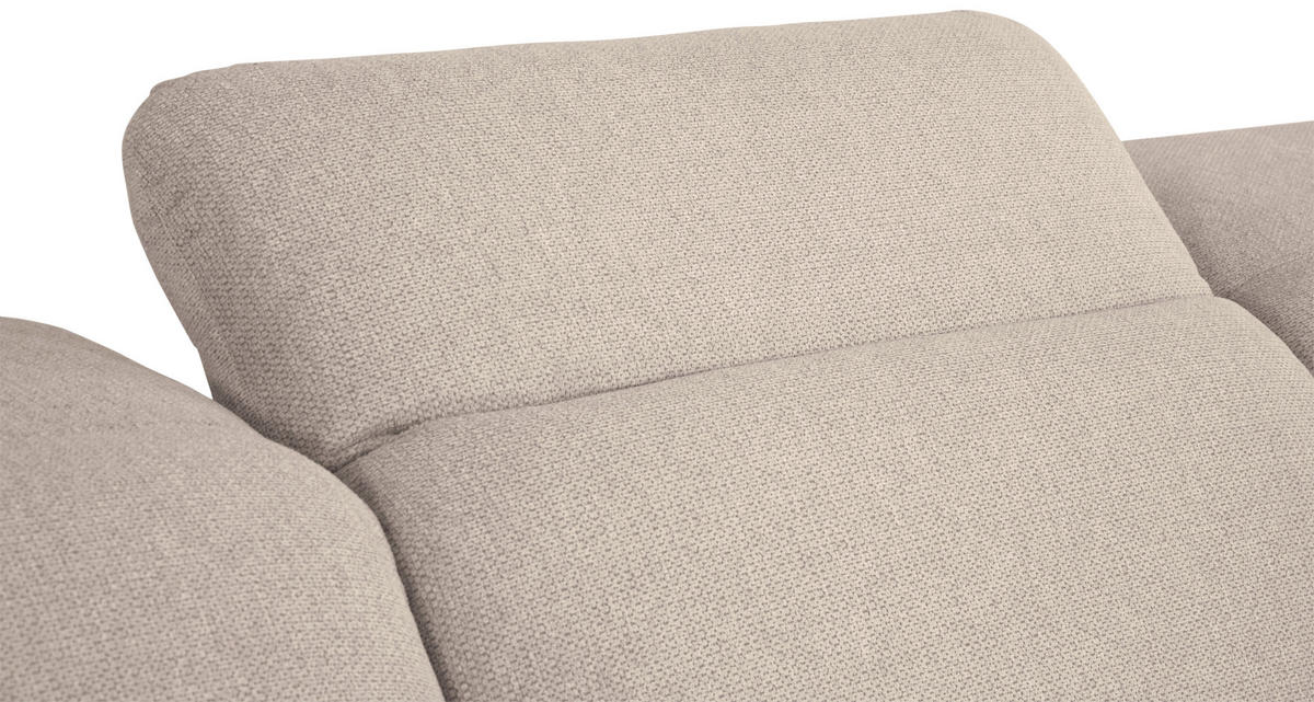 ECKSOFA in Webstoff Beige  - Beige/Schwarz, Design, Kunststoff/Textil (204/293cm) - MID.YOU
