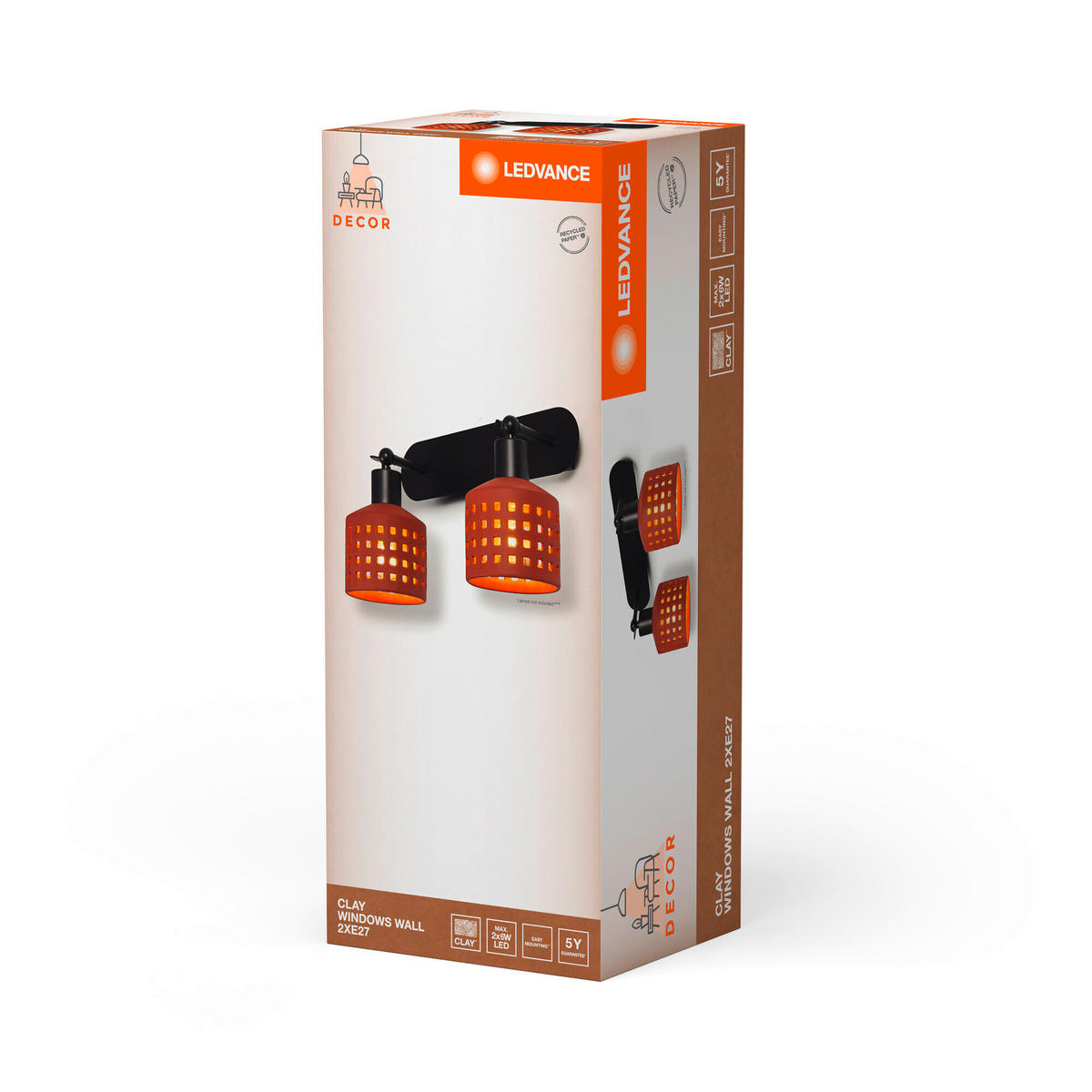 STRAHLER 37,5/16,8/22,7 cm   - Braun, Natur, Stein/Metall (37,5/16,8/22,7cm) - Ledvance