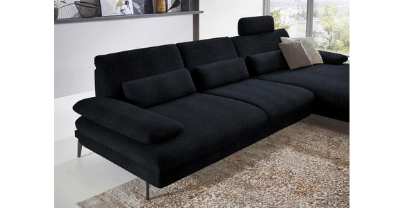 ECKSOFA in Chenille Schwarz  - Schwarz, Design, Textil/Metall (310/180cm) - Dieter Knoll