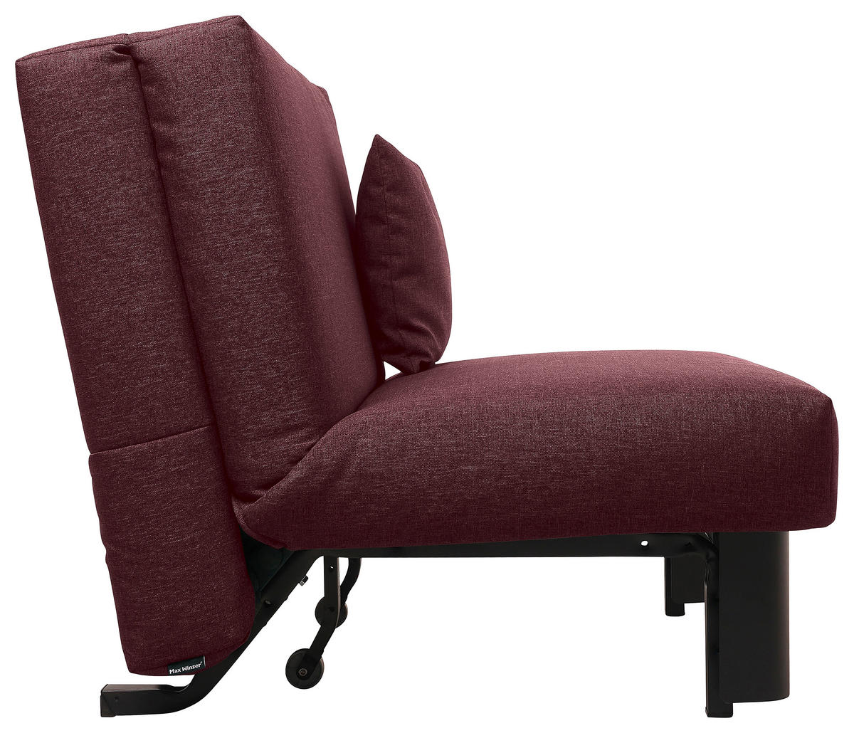 SCHLAFSOFA in Flachgewebe Dunkelrot  - Schwarz/Dunkelrot, Design, Textil/Metall (145/84/100cm) - Max Winzer