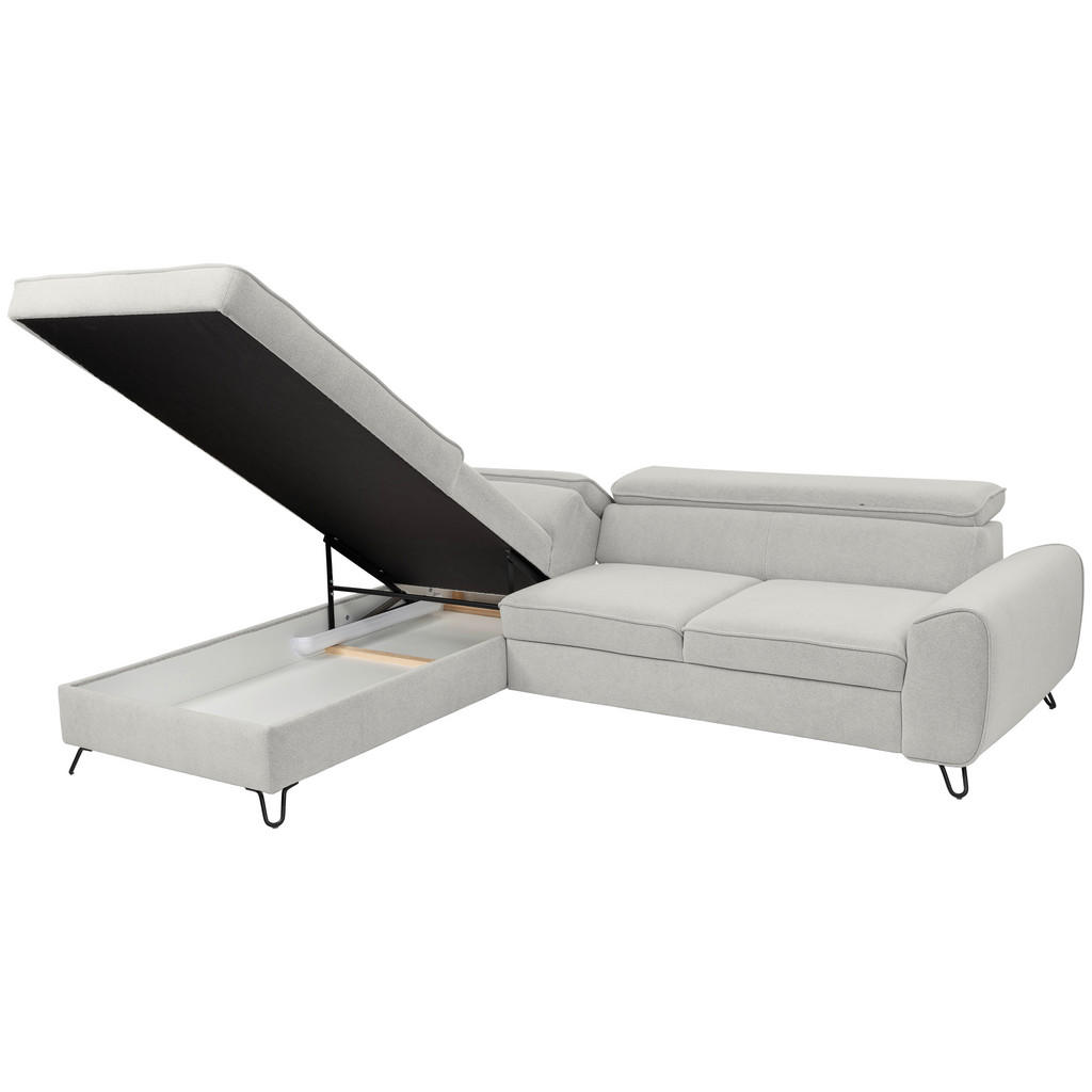 Thumbnail - Stylife Ecksofa Idylla, Hellgrau, Textil, 4-Sitzer, Ottomane links, L-Form, 250x200 cm, Stoffauswahl, seitenverkehrt erh...
