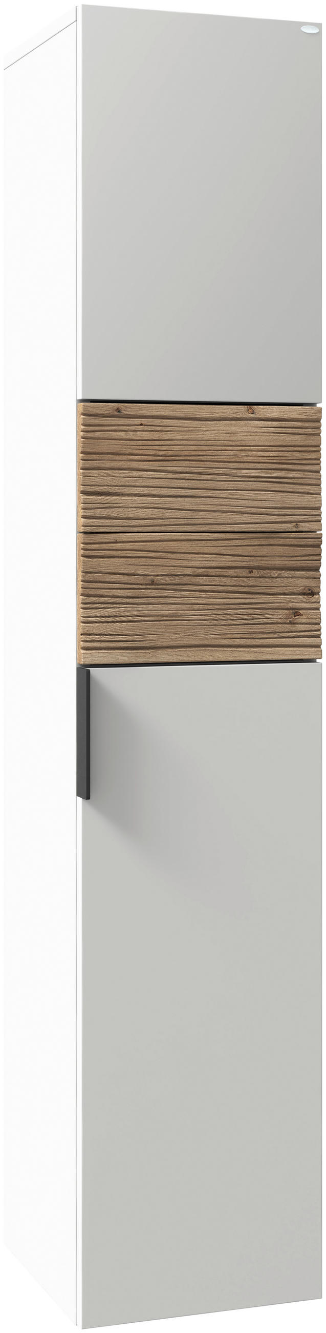 HOCHSCHRANK 32/160/35 cm  - Wildeiche/Schwarz, LIFESTYLE, Glas/Holz (32/160/35cm) - Voglauer