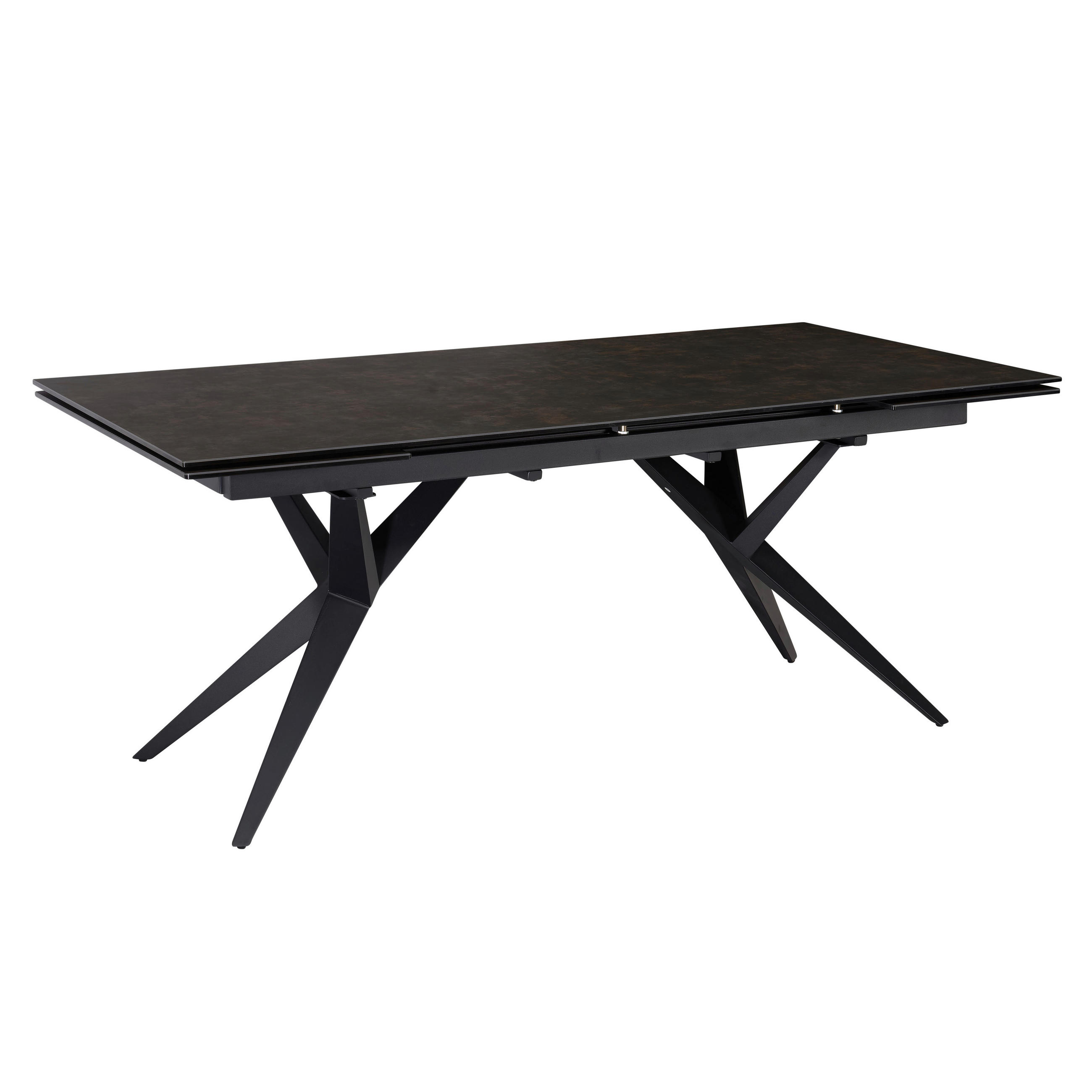 ESSTISCH Schwarz rechteckig  ausziehbar  - Schwarz, Design, Keramik/Metall (180/95/76cm) - MID.YOU