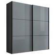 SCHWEBETÜRENSCHRANK  in Hellgrau, Dunkelgrau  - Dunkelgrau/Hellgrau, KONVENTIONELL, Glas/Holzwerkstoff (200/222/68cm) - Moderano
