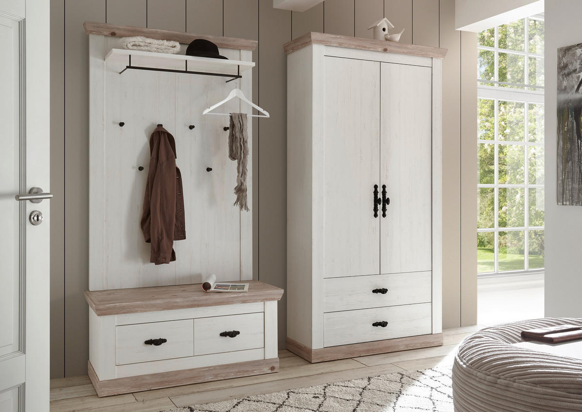 GARDEROBE 3-teilig  in 224/201/45 cm  - Hellbraun/Pinienfarben, Design, Holzwerkstoff (224/201/45cm) - MID.YOU