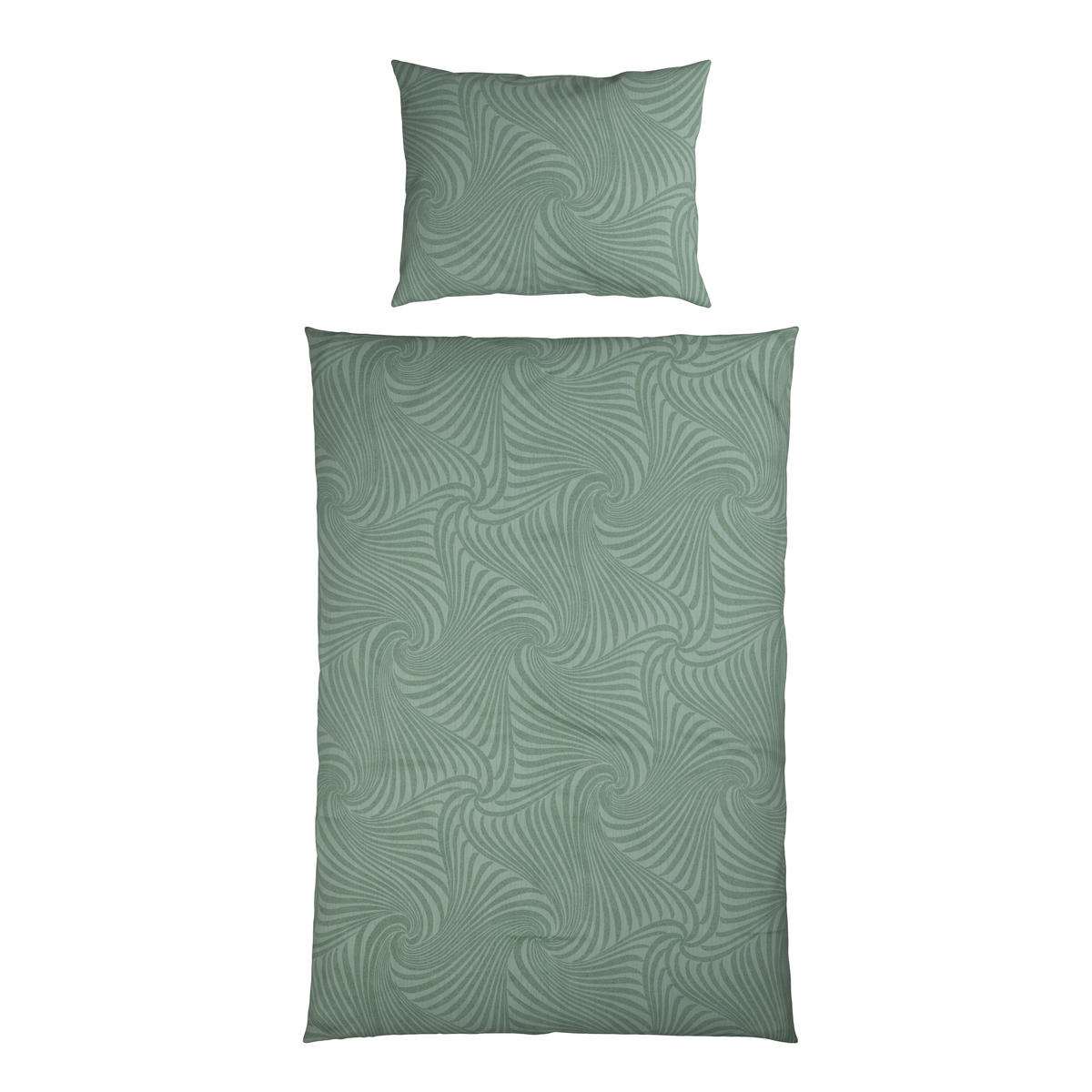 BETTWÄSCHE 3-teilig Makosatin 140/200 cm  - Salbeigrün/Hellgrün, Basics, Textil (140/200cm) - Fleuresse
