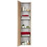 MIDISCHRANK Eichefarben, Weiß - Eichefarben/Weiß, Design, Glas (30,8/128,6/30cm) - Novel