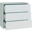 KOMMODE , 95/83/42 cm, 3 Schublade(n)  - Silberfarben/Hellgrau, Trend, Holzwerkstoff/Kunststoff (95/83/42cm) - Carryhome