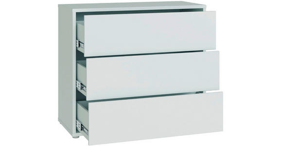 KOMMODE , 95/83/42 cm, 3 Schublade(n)  - Silberfarben/Hellgrau, Trend, Holzwerkstoff/Kunststoff (95/83/42cm) - Carryhome