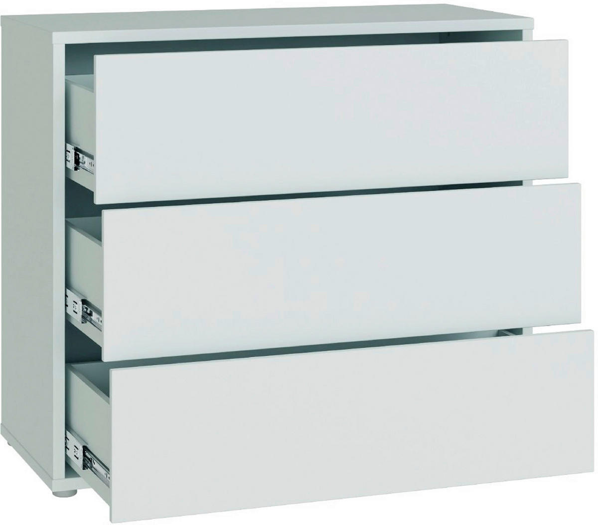 KOMMODE , 95/83/42 cm, 3 Schublade(n)  - Silberfarben/Hellgrau, Trend, Holzwerkstoff/Kunststoff (95/83/42cm) - Carryhome